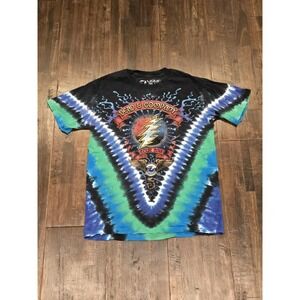 Dead & Company Shirt Mens Small Tie Dye Blue Green 2015 Tour Concert Liquid Blue